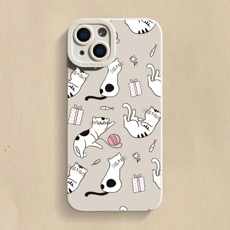 Cute Cartoon Cat TPU Phone Case For  Mi 14T 13T 12T 11T Pro 14 13 12 11 Lite 5G NE Poco F6 F5 X5 Pro Silicone Soft Cover