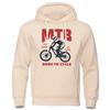 Mtb Keep Moving It With Passion Born To Cycle Hoodie For Menautumn Fur-Linerhoody Oversized Sweatshirt Top