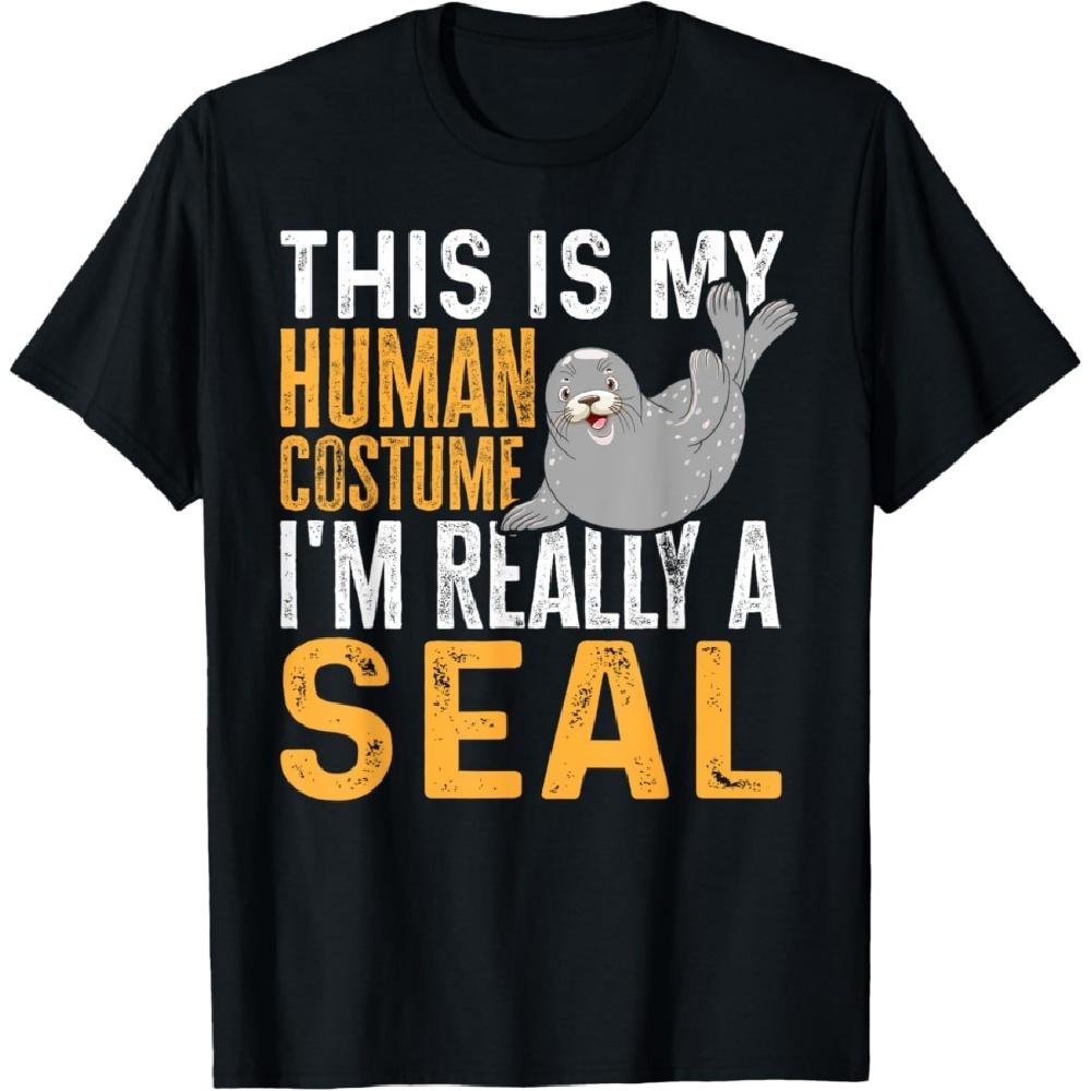 Animal This Is My Human Costume I'm Really A Seal T-Shirt