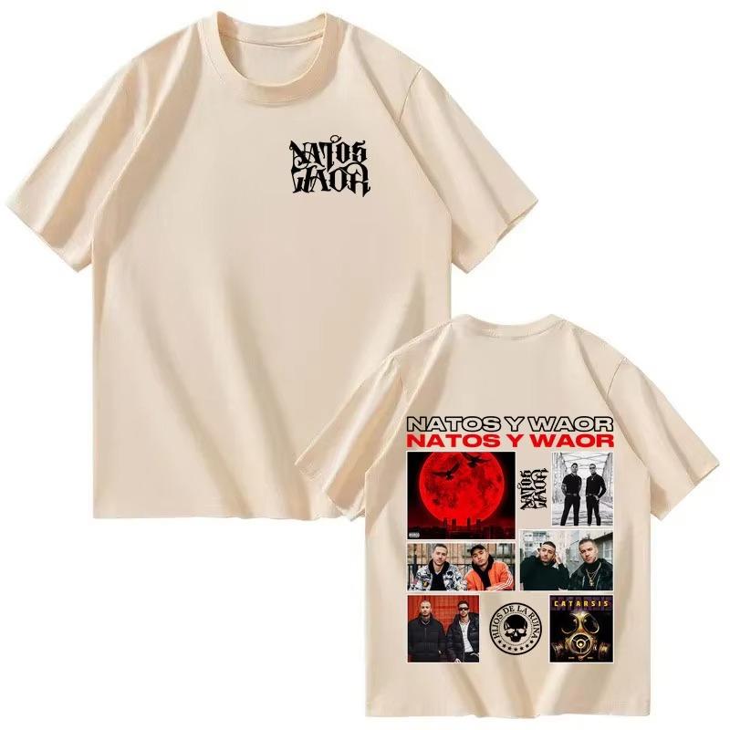 Singer NATOS WAOR Tour Album 2026 Merch Hipster Mens Womens Fashion Harajuku Round Neck Comfortable Shortsleeved top Fans Gift