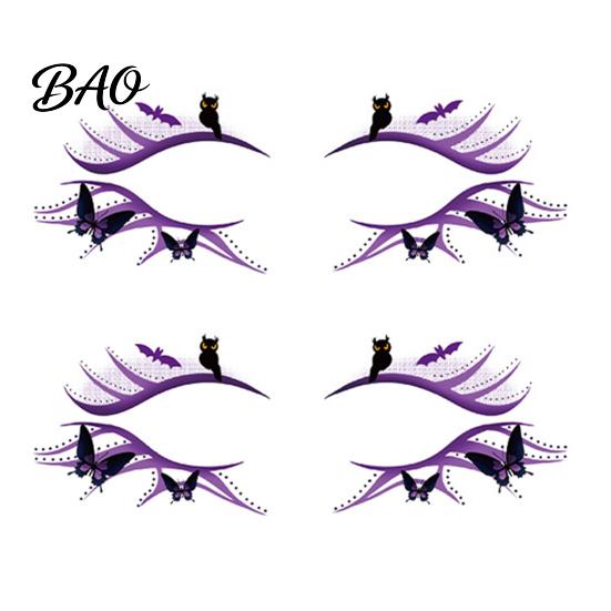 Ghostly Eye Decorations 2 Pairs Halloween Tattoo Stickers, Waterproof Temporary Face Decals with Creative Festival Party Supplies Pumpkin Bat