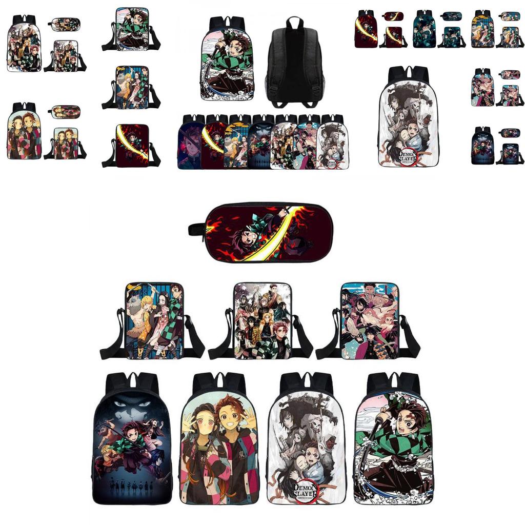 Модный рюкзак Demon Slayer с просторными отделениями и мультяшным дизайном