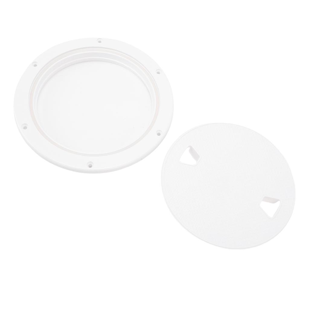 2PCS 8 Inch Deck Plate Round with Detachable Cover Antislip Excellent Rubber Sealing Inspection Hatch Cover for Marine