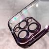 Plating Bumper Silicon Clear Case For iPhone 16 15 14 13 11 12 Pro Max Mini XR X XS Plus Purple Soft Shockproof Cover