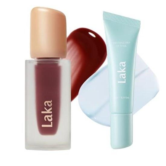 Набор из 2 предметов: Laka Fruity Glam Tint #120 Кофейная Роза + Успокаивающая Подготовительная Маска для Губ