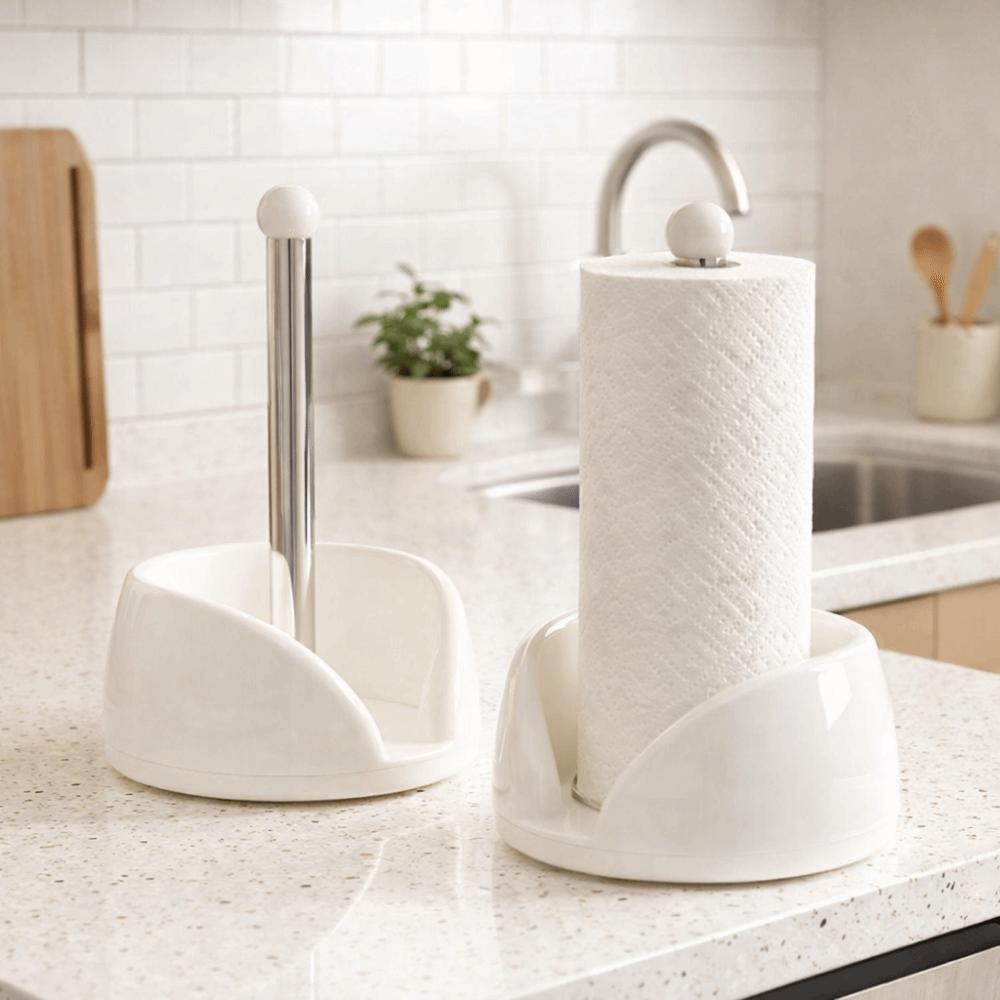 Large Capacity Rotating Paper Towel Holder Stainless Steel Paper Roll Stand  Kitchen