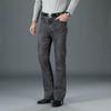 Men's Middle Waist Elastic Gray Loose Flared Denim Trousers Men's Large Size Flared Pants