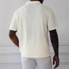 Летняя новая рубашка с коротким рукавом, вязаный жаккардовый полый fabric, футболка, мужской кардиган