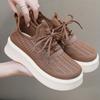 Mom Shoes Soft Sole Mesh Women's Cloth Shoes Breathable Hollow Women's Shoes Lace-up New Summer Non-slip Casual Shoes