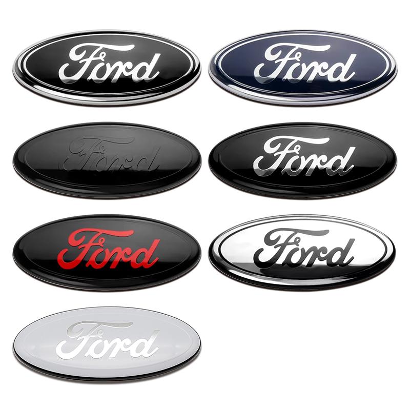 UENT8 12.5-22.5cm ABS Chrome 3D Car Front Grill Emblem Hood Decal For Ford Focus Kuga Ranger Mondeo Fiesta S-MAX Auto Badge Luxury Pro