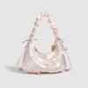 Sweet Maiden Bow Cloud Bag Cute All-in-one Pleated Tote Bag One Shoulder Underarm Bag