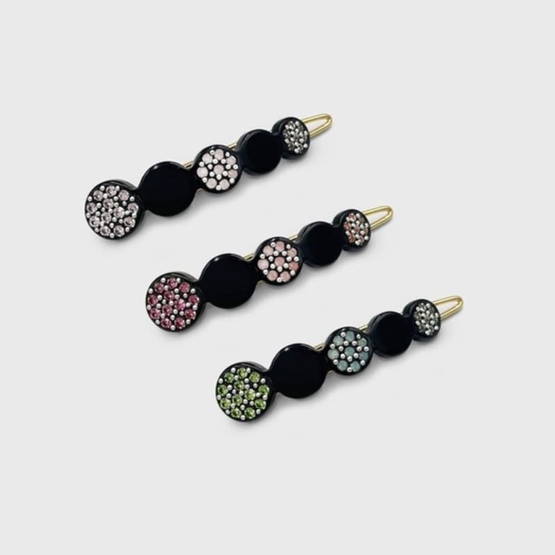 Jean Paul Clarisse Circle Crystal Cellulose Straight Pin DESL040-1