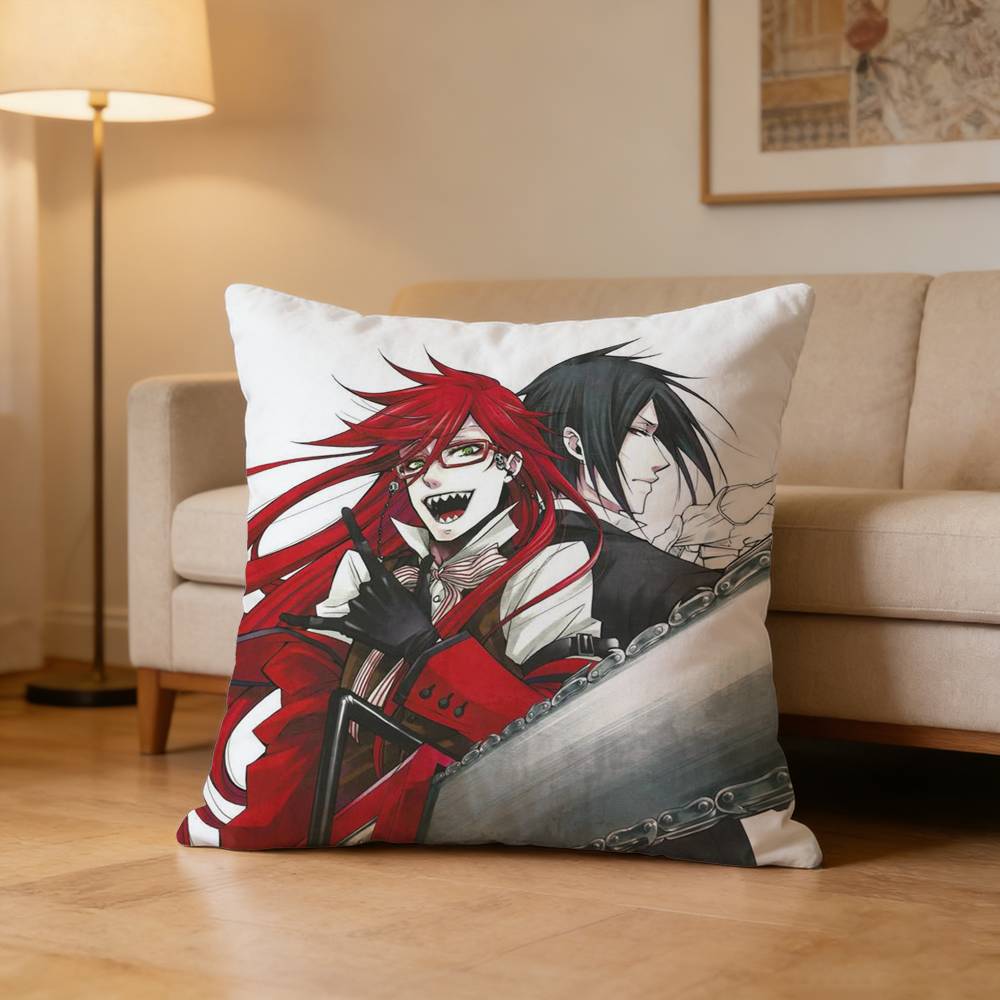 Anime B-Black Butler Horror Pillow Case Pattern Printed Pillowcase For Living Room Sofa Cushion Cover