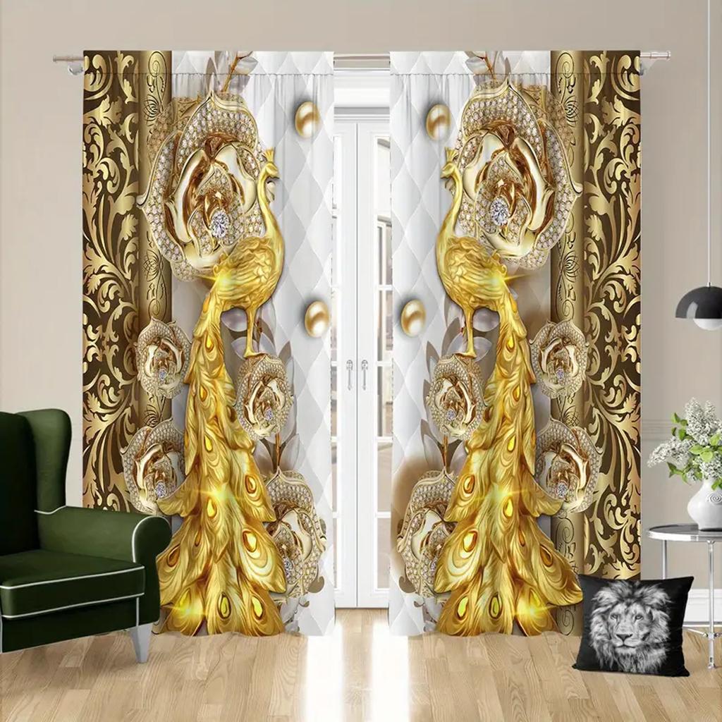 Four Seasons Universal Colorful Floral Flowers Romantic Digital Printed Living Room Curtains Rod Pocket Curtains Living Room