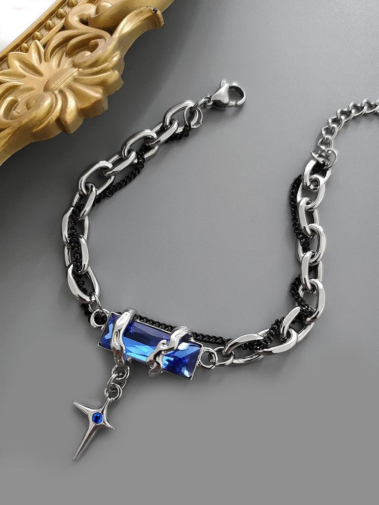 Браслет из титановой стали с плетением в виде звезды для мужчин, новый минималистичный дизайн, универсальный и не выцветающий аксессуар в подарок