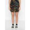 Brown Printed Tulle High Waist Lined Mini Knitted Skirt Twoss23et00050