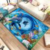 3D иллюзия морского дна, подводный мир, коврик с дельфином и акулой, коврик для гостиной, спальни, дивана, коврик, нескользящий напольный коврик