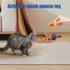 Интерактивная игрушка-мышка для кошек с колокольчиками, имитация плюшевой мыши, жевательная игрушка для кошек, пушистая игрушка-колокольчик для кошек, живущих в помещении
