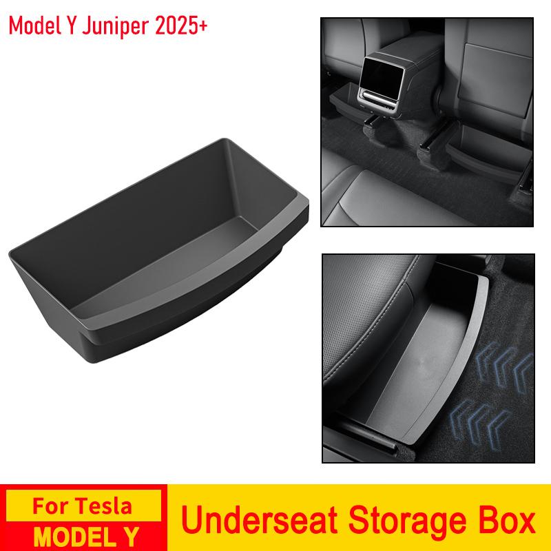 Для Tesla Новый Модель Y 2025 Juniper Запуск Под Сиденьем Ящик для Хранения Кейс Органайзер Автомобильного Сиденья Автомобильный Подсиденный Выдвижной Ящик Поднос Аксессуар