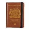 UK Passport Card Holder Brown Safe Waterproof Antimagnetic PU Leather Passport Cover for Travel