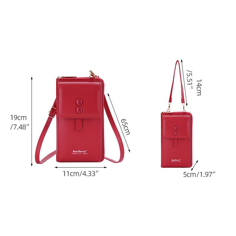 Baellerry женская сумка для мобильного телефона с застежкой-кнопкой, кошелек с несколькими отделениями для карт, сумка через плечо из искусственной кожи в корейском стиле