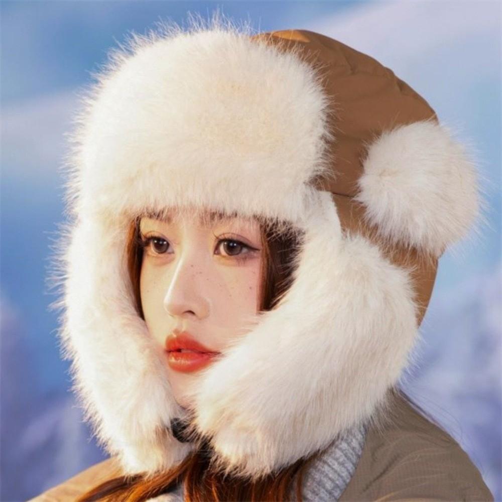 Windproof Winter Bomber Hat Fluffy Winter Cap NEW Lei Feng Cap for Women