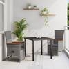 VidaXL 3-piece Garden Dining Set with Gray Cushions Poly Rattan 3379450