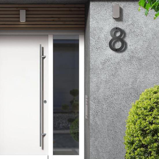 Черные номера домов, буквы с номерами дверей для наружных вывесок, простая установка, пластиковые матовые цифры, буквы, знак для почтового ящика домашнего адреса