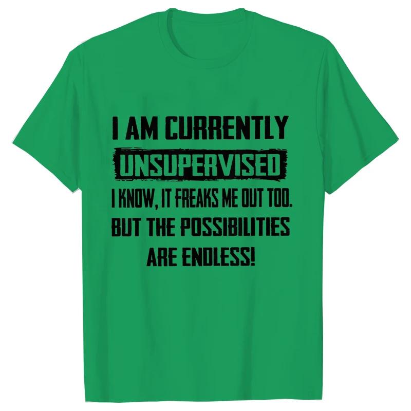 Unisexs Funny TShirts I Am Currently Unsupervised TShirt Hilarious Funny Saying Gift For Him Birthday Unisexs Funny Tee Shirt Tops