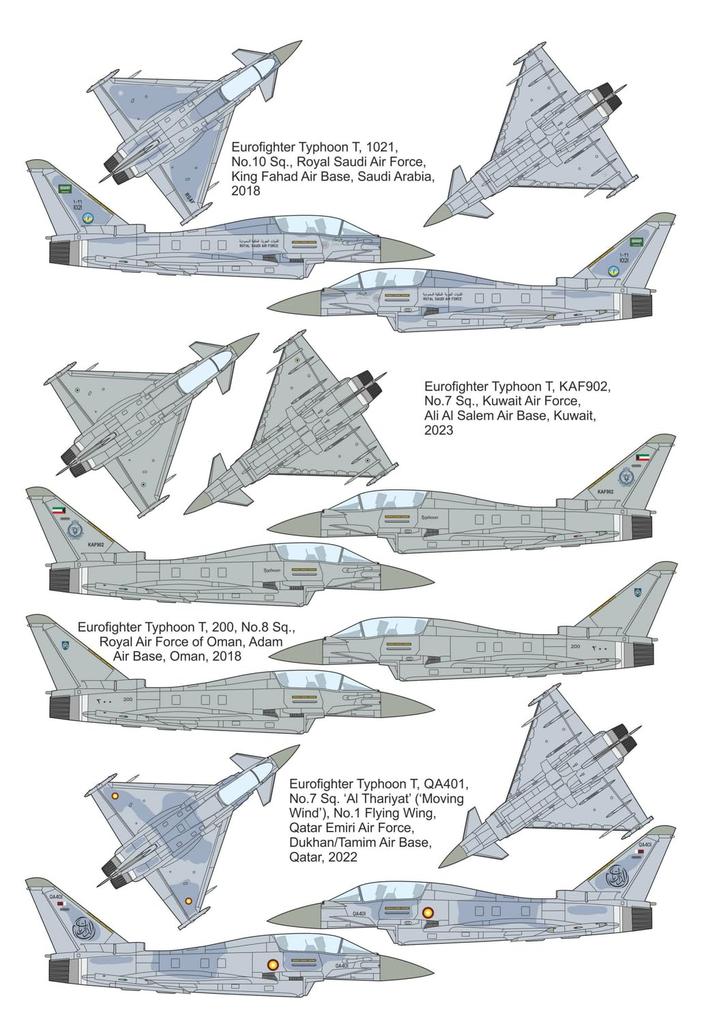 Mark 1 1/144 Eurofighter Typhoon Двухместный Декаль (для Ревелла) Наклейка для пластиковой модели MKMDMF14436 (Самолет)