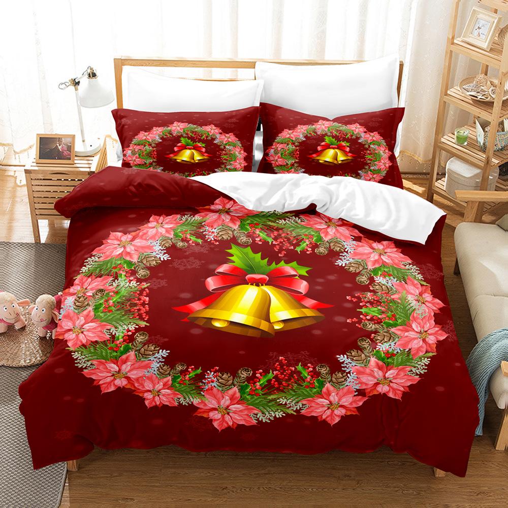 3D Рождественский Постельный Комплект Кинг Квин Размер Пододеяльник Наволочка 2/3шт С Новым Годом Комплект Чехлов Домашний Подарок