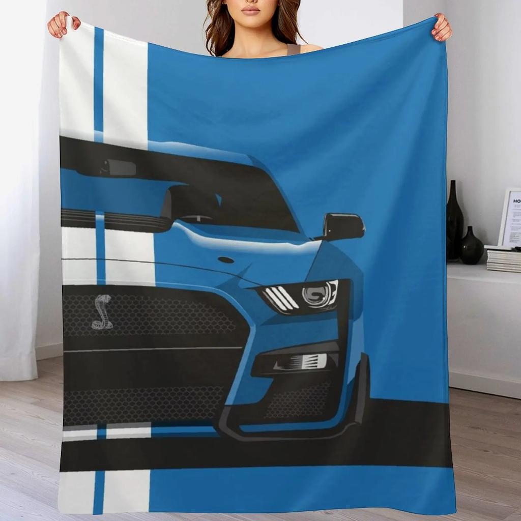 Shelby GT 500 Throw Blanket Soft Sherpa Fleece Warm Blanket for Winter