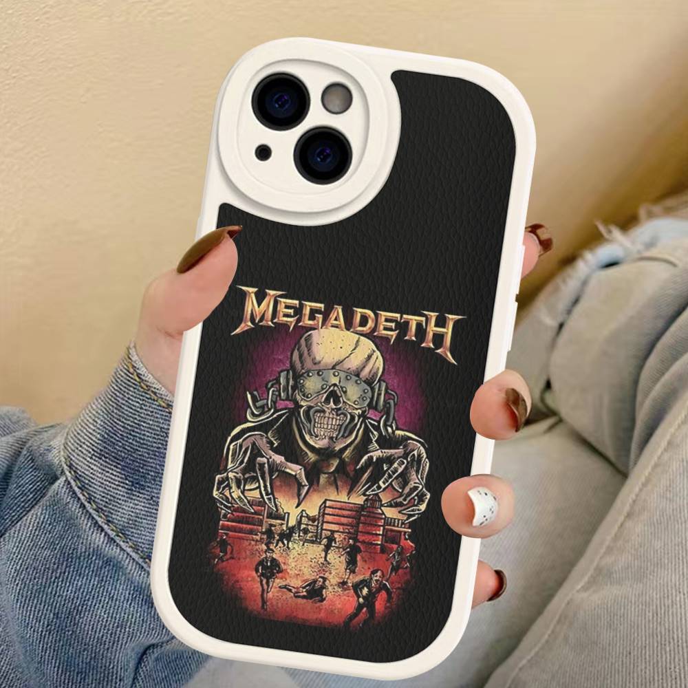 Rock Band Megadeths Phone Case For IPhone 16 15 14 13 Pro Max 11 12 Plus Leather Silicone Cover