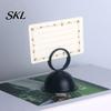 Solid Wood Table Accessory Number Holder, Metal Place Card Foodservice Split-Ring Style Weighted Holder Menu Stand for Photos, Memo, Notes,