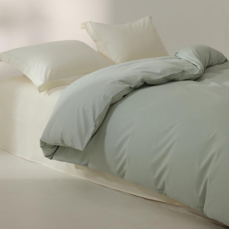 Пододеяльник из длинноволокнистого хлопка, с начесом - Теплый, Однотонный, Простой дизайн для зимы (Одинарный/Двойной)