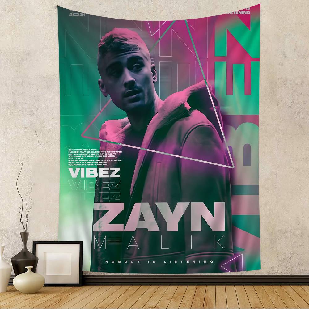 Singer ZZayn MMalik Movie Anime Tapestry Hippie Flower Wall Carpets Dorm Decor Cheap Hippie Wall Hanging