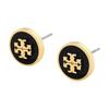 Tory Burch Logo Decorated Brass Earrings Unisex earrings Black 90547-720