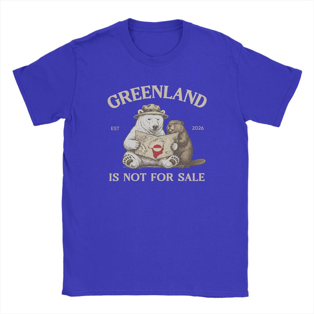 Unisex Greenland Is Not For Sale T Shirts Pure Cotton Clothing Funny Short Sleeve Crewneck Tee Shirt Gift Idea TShirts