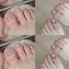 Простые накладные ногти на ногах, французские ногти на ногах, модные ногти на ногах для женщин и девочек