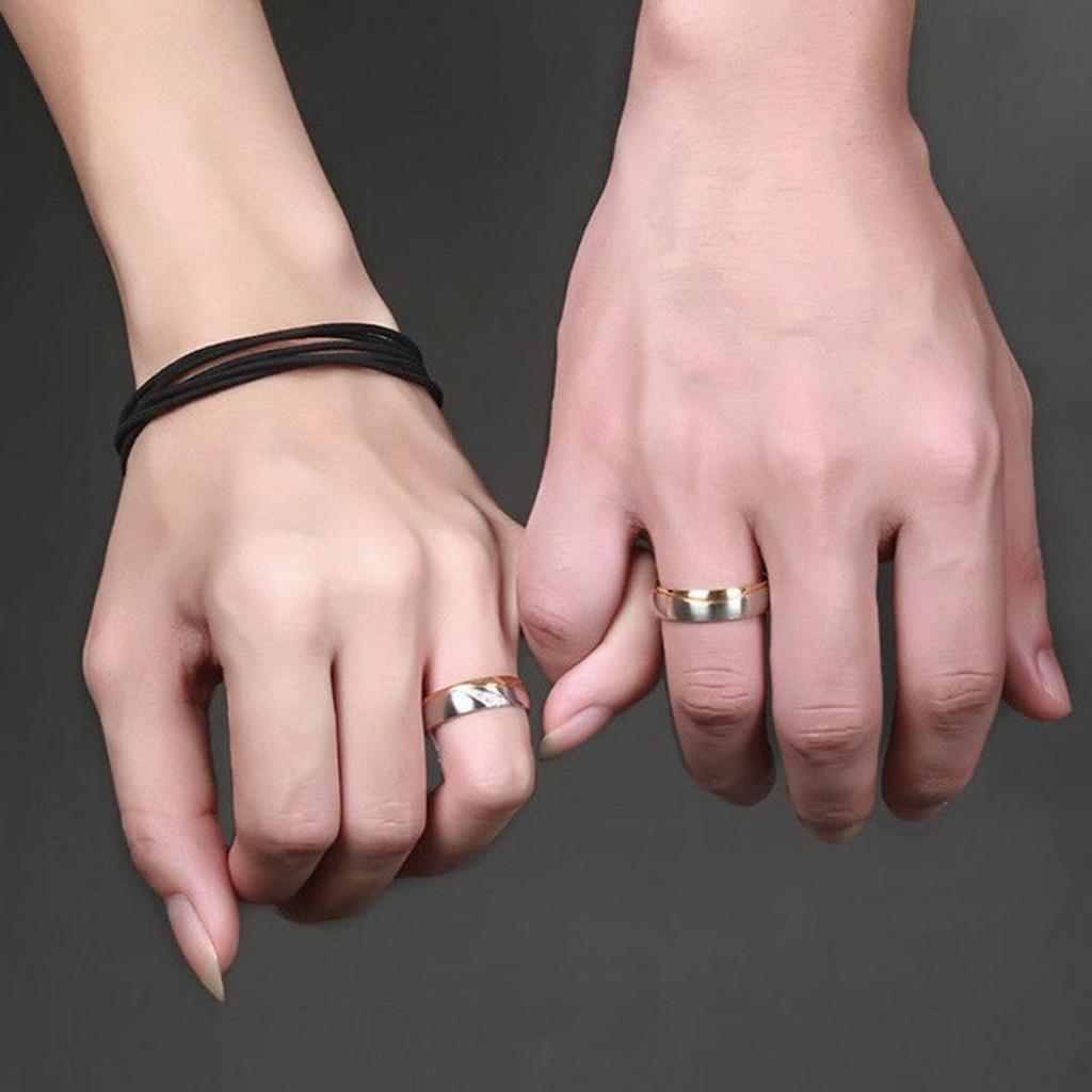 Fashion Gold Plated Titanium Steel Lover Ring Wedding Band Bridal Jewelry Gift AVE