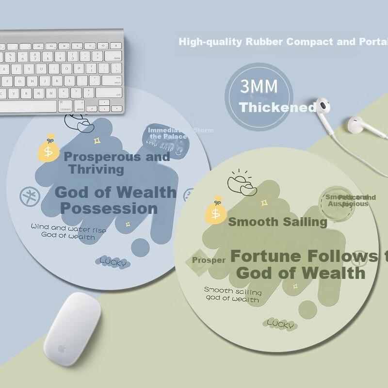 Mouse Pad Small Size Lock Edge Round Mouse Pad Portable Washable Laptop Mouse Pad 220*220mm Shun Cai She