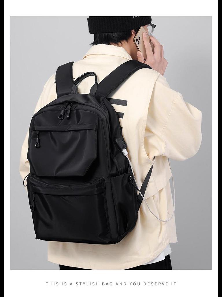 Men's Korean Style Double Back Laptop Backpack - Trendy Student Travel Bag
