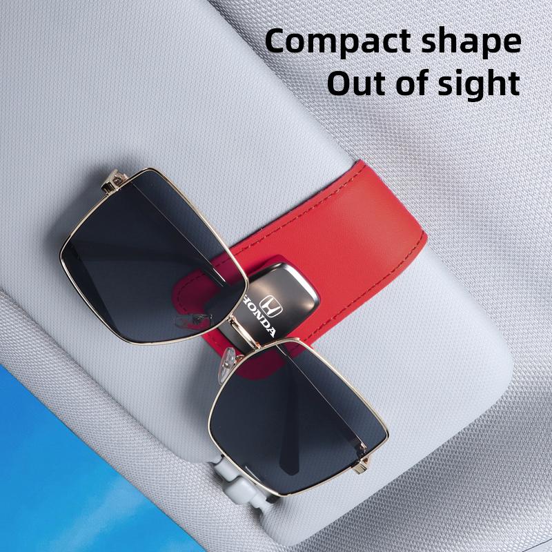 AAADL1 Car Sun Visor Eyeglass Clip Holder Leather Glasses Hanger For Honda CRZ Accord Civic FIT Insight CRV Jazz HRV Vezel 5th City CRX
