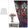 Flower Stained Glass Curtains,Beautiful Nature Scenery Roses Petals Art Symmetry Vintage Decor Rod Pocket Window Treatments for