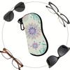 2D-Boho Floral Pattern Zipper Sunglasses Case, Stylish Mandala Flower Print Eyewear Protective Box, Lightweight Travel Eyeglasses Holder Organizer
