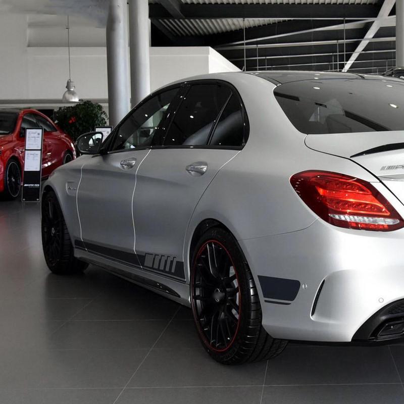 2Pcs/lot Car Waist Side Skirt Decoration Stickers Decals Vinyl For Mercedes Benz W205 W203 W204 C Class Auto Car Accessories