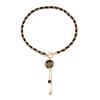 Wrapped flannel black love fritillary necklace, cold wind collarbone chain fringed necklace