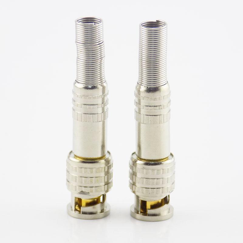 Connector Coaxial 10pcs Rg59 Bnc Twist Spring Jack Adapter Twiston Bnc Male Cctv Camera Accessories Surveillance