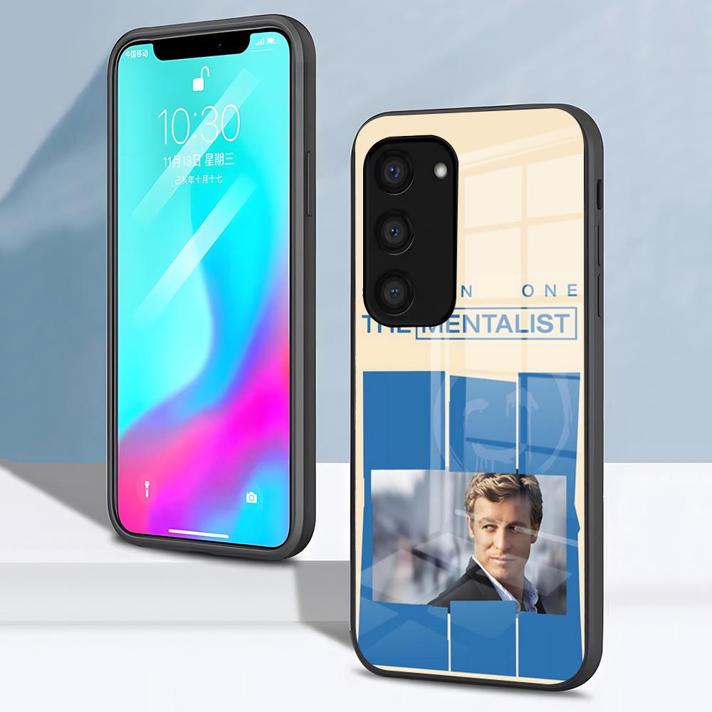 ТВ Чехол для телефона Менталист Для Samsung S26 S25 S24 FE S23 S22 S21 Plus S20 Ultra Note20Ultra Черная Стеклянная Крышка