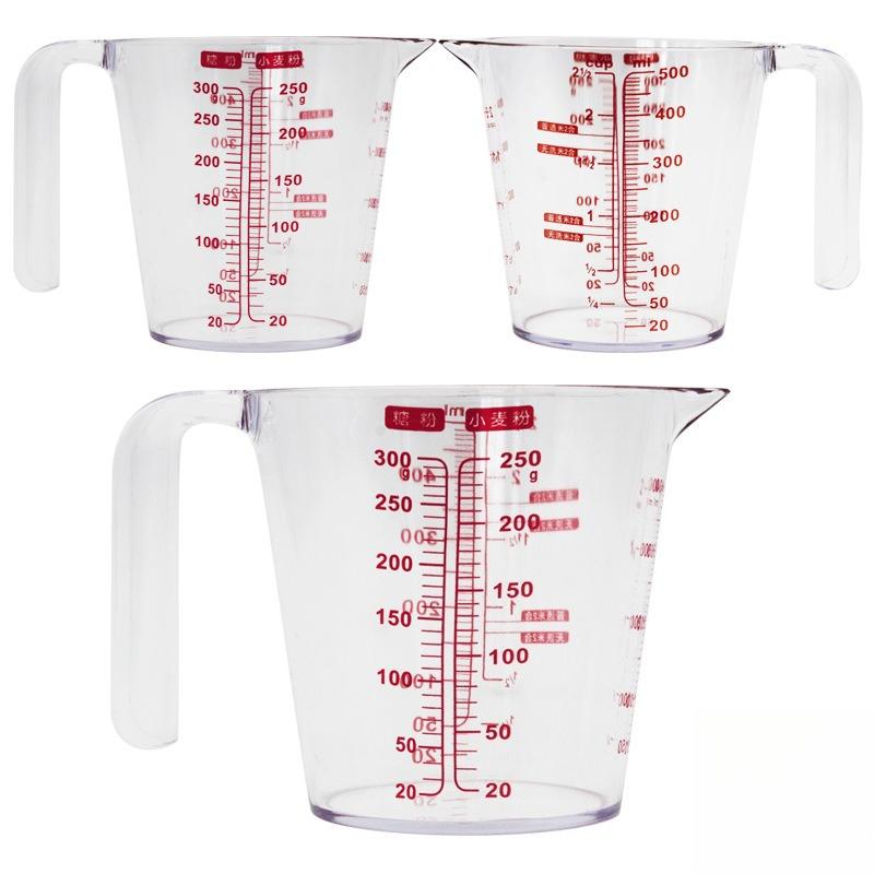 250ml/500ml Multifunctional Clear Handle Cup Set Plastic Scale Measuring Beaker Baking Tools Kitchen